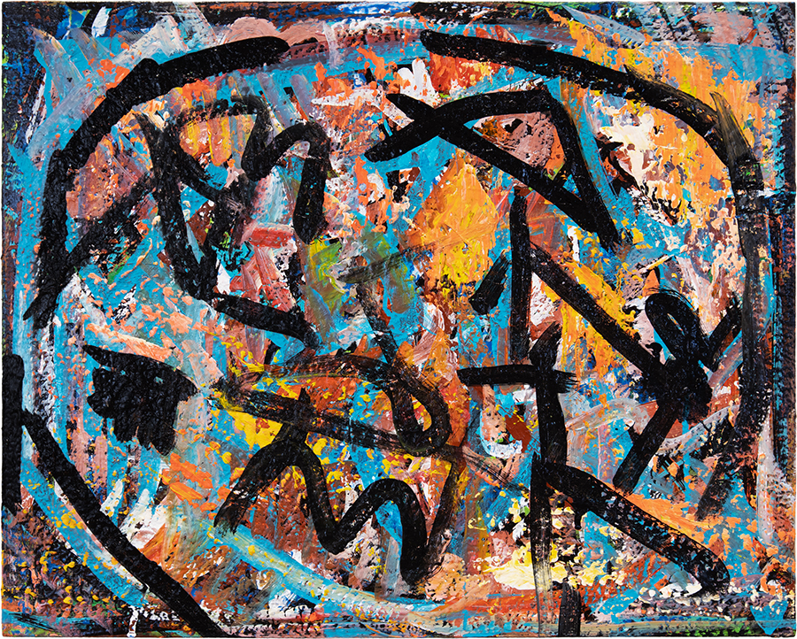 Peter Templeman, Petroglyphs, 2024, acrylic on panel, 16 x 20 inches (40.5 x 51 cm)