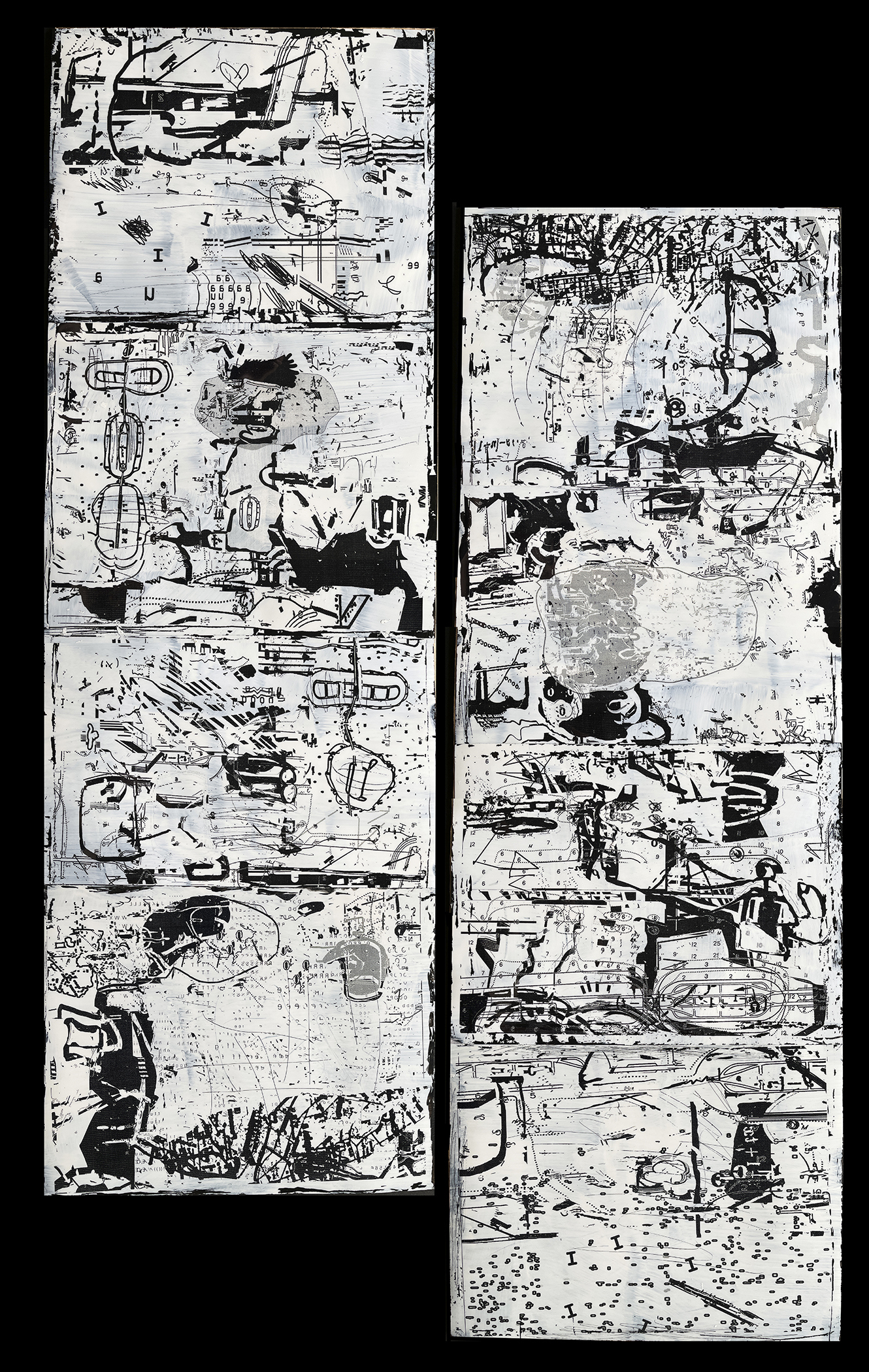 Rosaire Appel, Backtalk, 2023, laser print on acetate with acrylic backing, 2 panels 32.5 x 11 in. each
