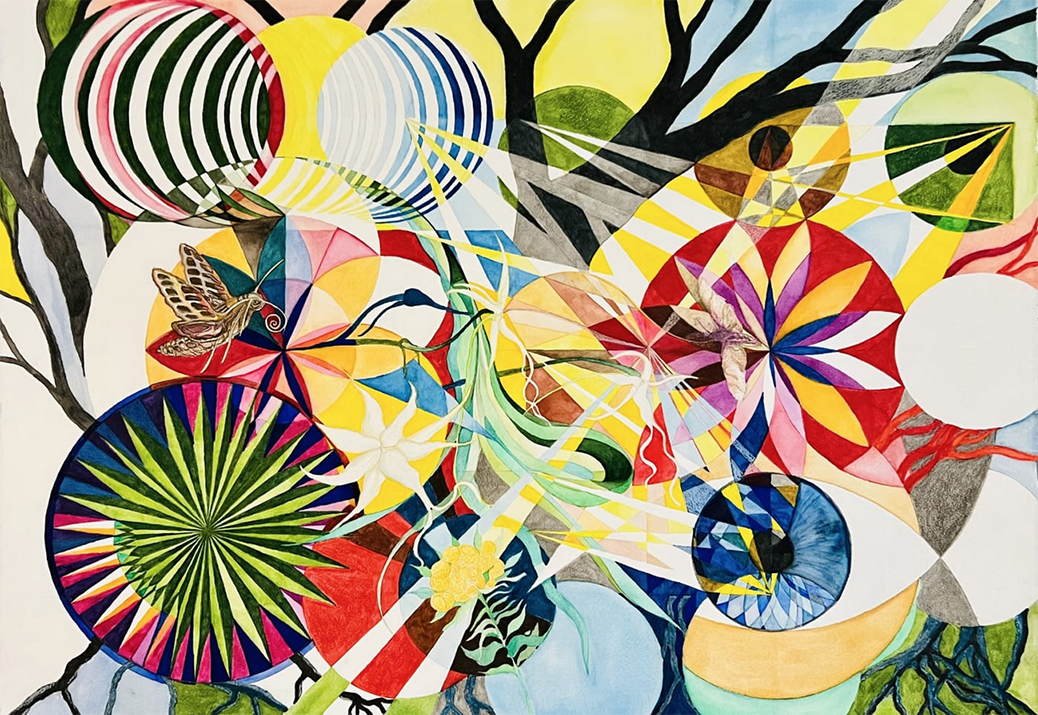 Lorien Suarez-Kanerva, Beholder, 2023, watercolor and gouache, 30 x 41 inches