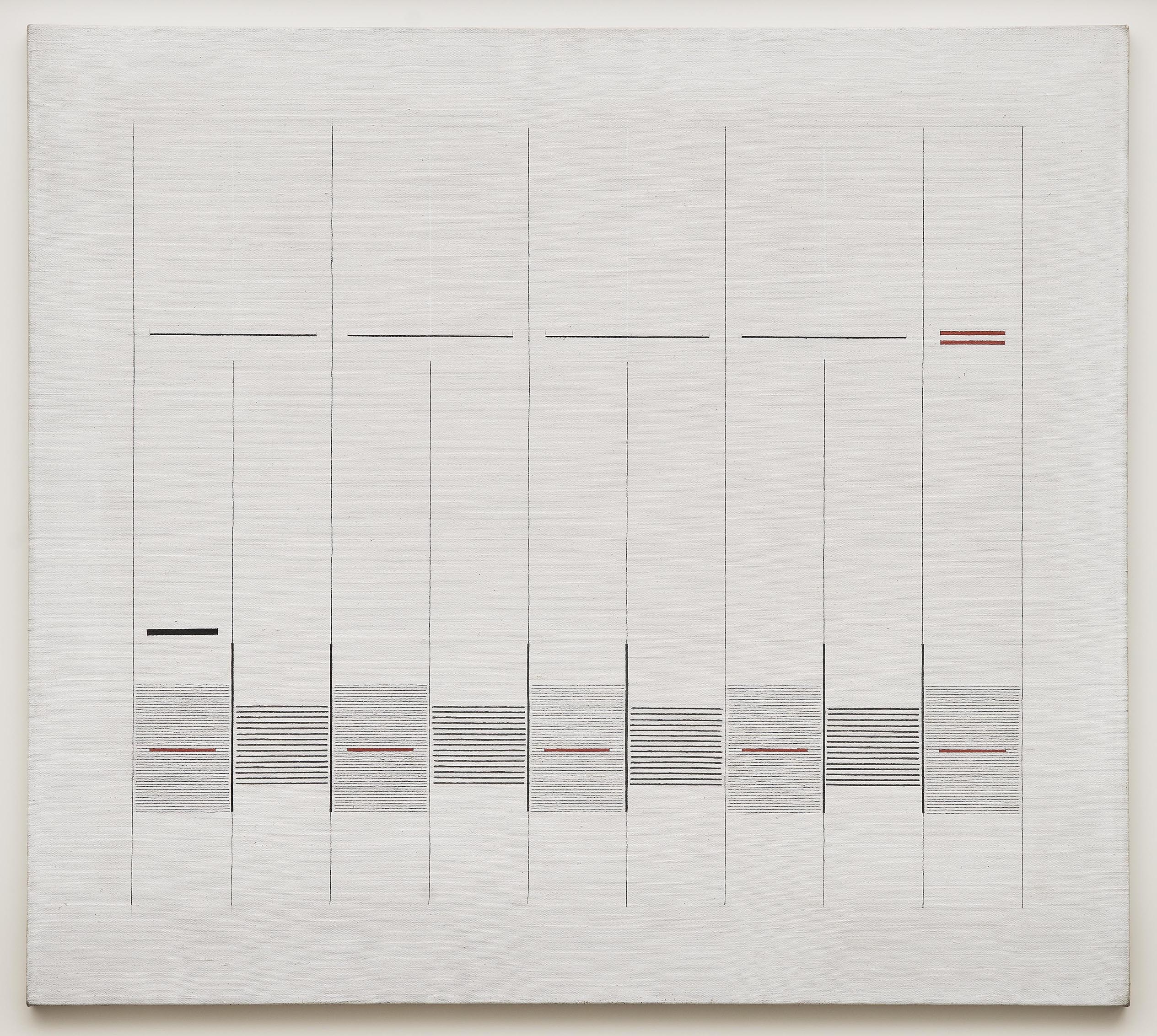 Bice Lazzari, Acrilico n.6 [Acrylic no. 6], 1975, acrylic on canvas, 107.3 in x 118 in. Courtesy of Archivio Bice Lazzari and kaufmann repetto Milan / New York and Richard Saltoun Gallery London / Rome. Photo: Kunning Huang