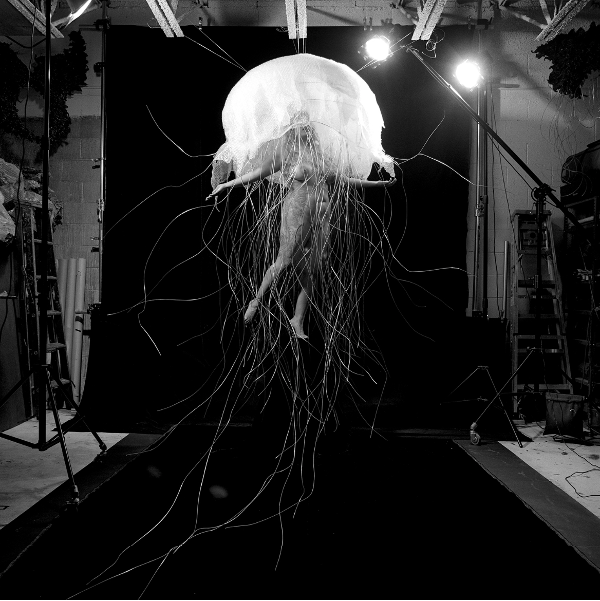 Bubble wrap no.21 (jellyfish), 2021. (Behind the scenes series). Bubble wrap no.27 (Black Resilience), 2022. Archival Pigment Print, 48x44 in. frame 51x47 in. Courtesy of Paris Koh Fine Arts and the artist