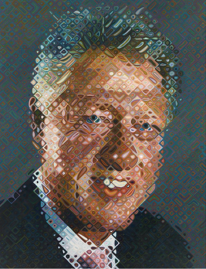 Chuck Close (1940-2021) William J. Clinton (1946-       ) 42nd President of the United States, 1993-2001, 2006 oil on canvas 108 × 84 inches