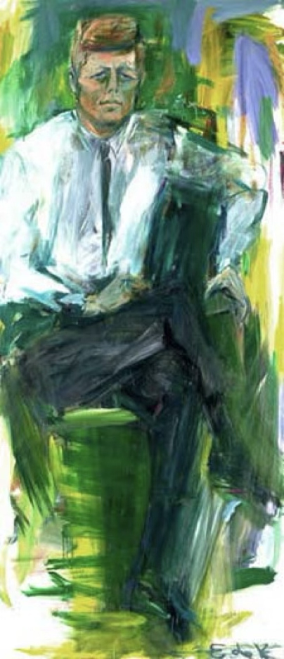Elaine de Kooning (1918-1989) John F. Kennedy (1917-1963) 35th President of the United States, 1961-1963, 1963 oil on canvas 102 × 44 inches
