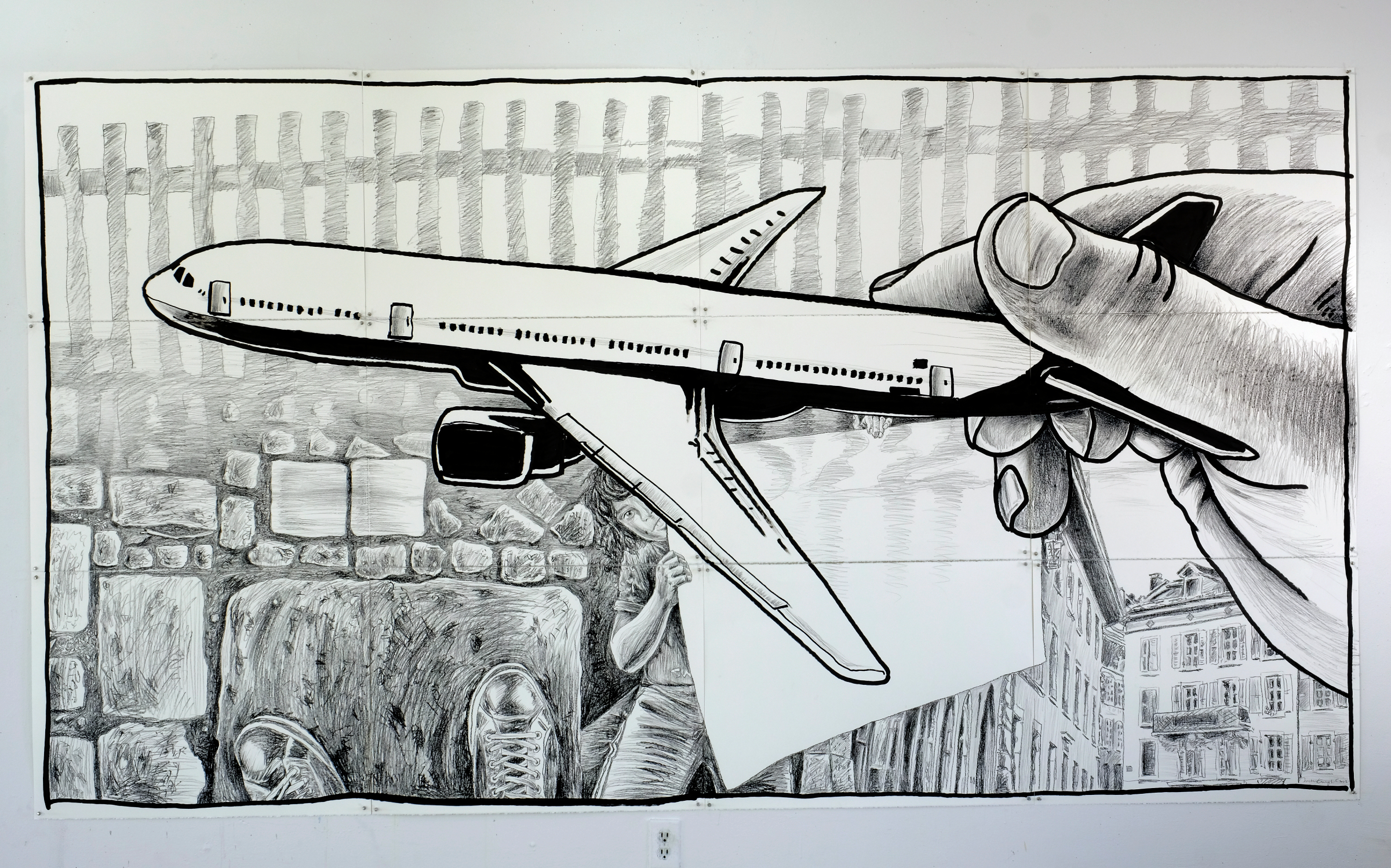 Nicky Enright, FLAGments 03: Customs, 120 x 66 inches. Photo: Paige Critcher