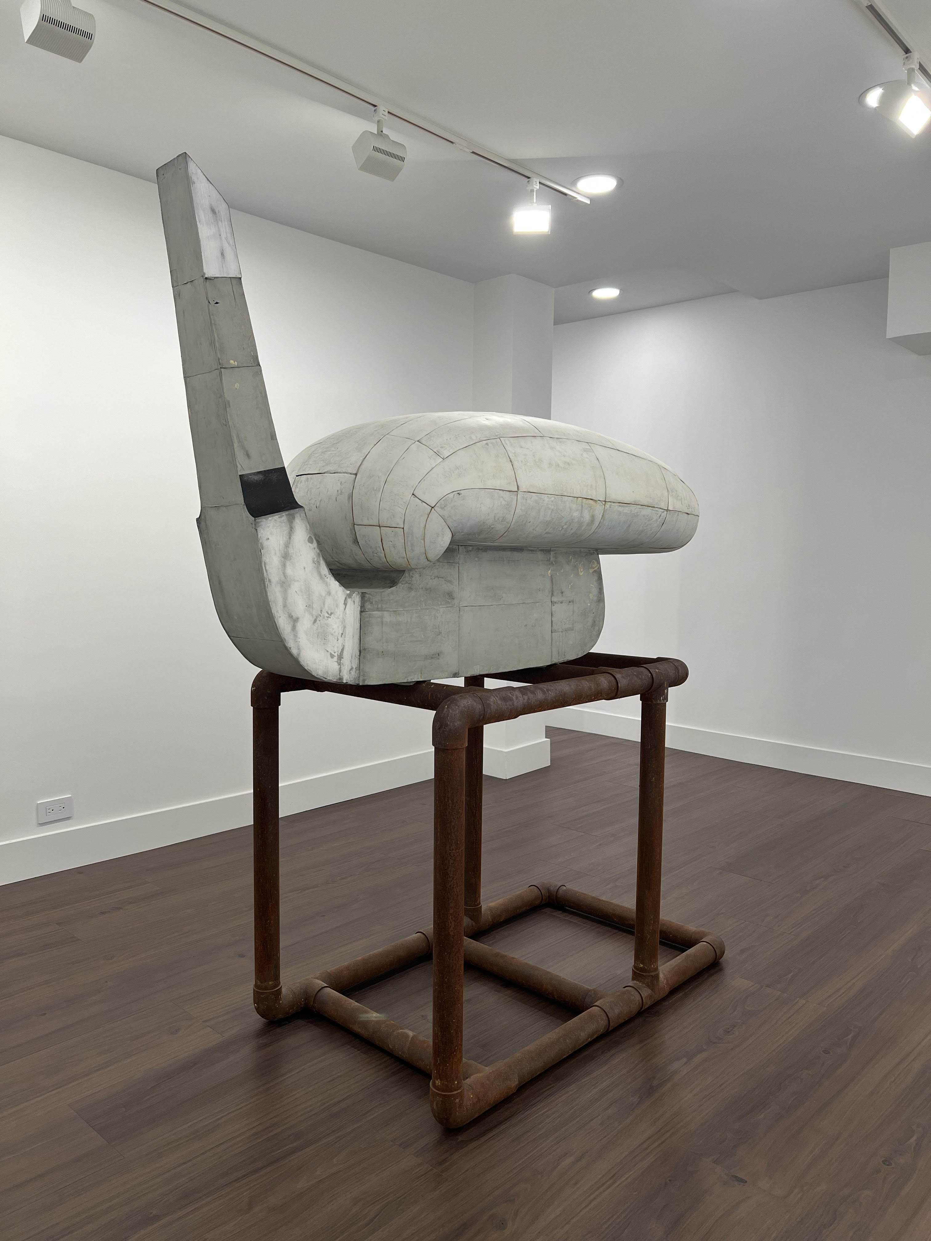 Hiroyuki Hamada, #100, 2023, Painted Resin, 38 x 63 x 26.5". Base: 35 x 46 x 26.5"