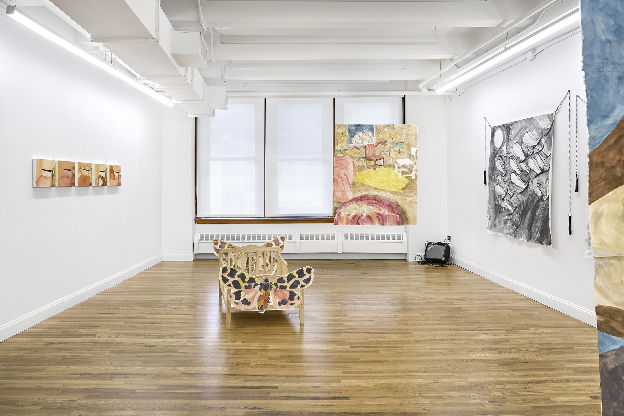 Installation view of Maya Perry’s “The Moon Takes Shape of an Outsider's Light” at RAINRAIN