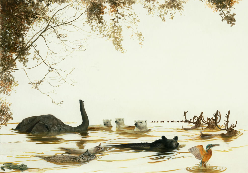 Holly Sears, Swimmers (2011), oil on paper