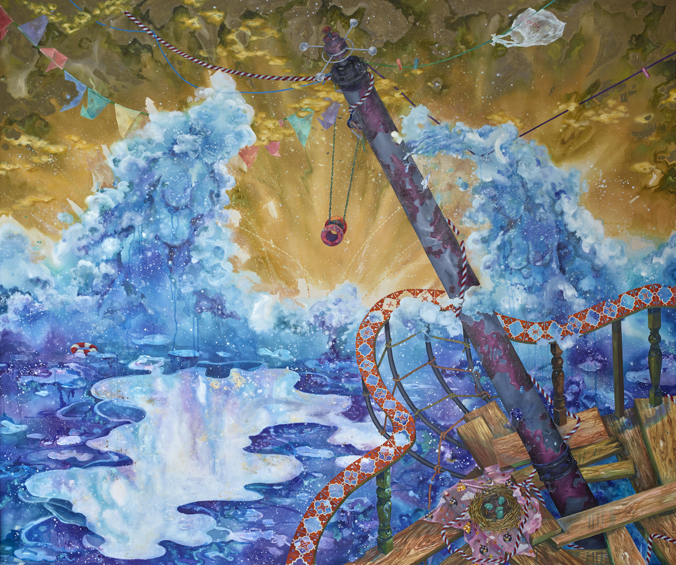 Eleen Lin, The young philosopher (2015), oil and acrylic on canvas, 70 x 84 inches