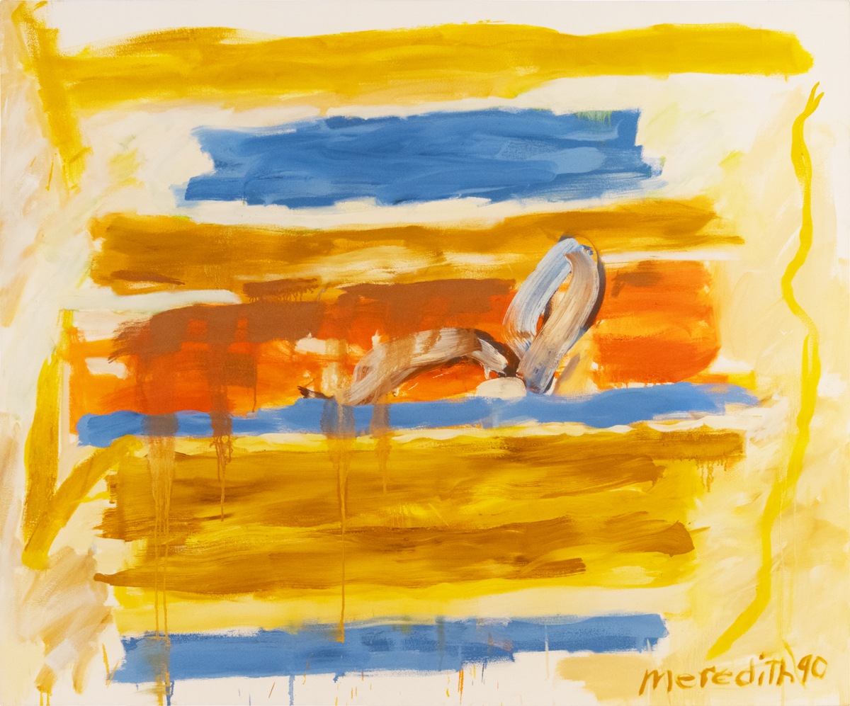 John Meredith, Reclining Figure (1990), oil on canvas, 54 x 65 inches