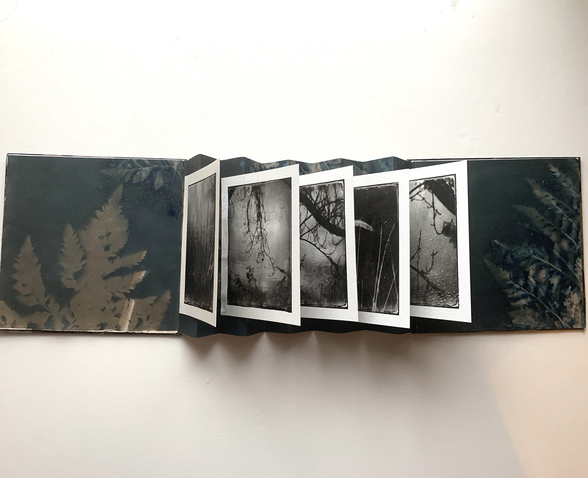 The Lake (2021), 5 x 5 inches closed and approximately 5 x 20 inches open