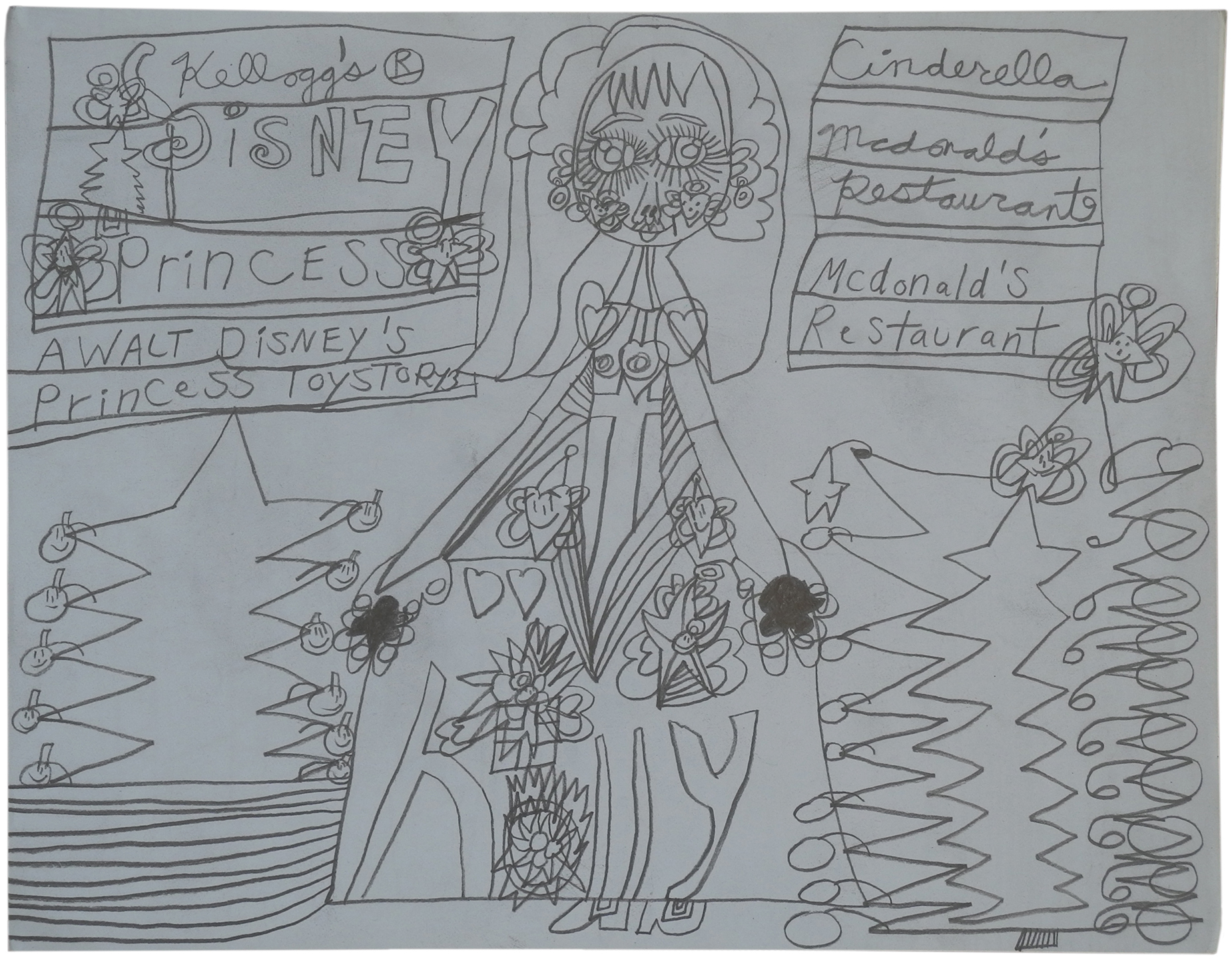 Untitled, Holly T., graphite on gray paper