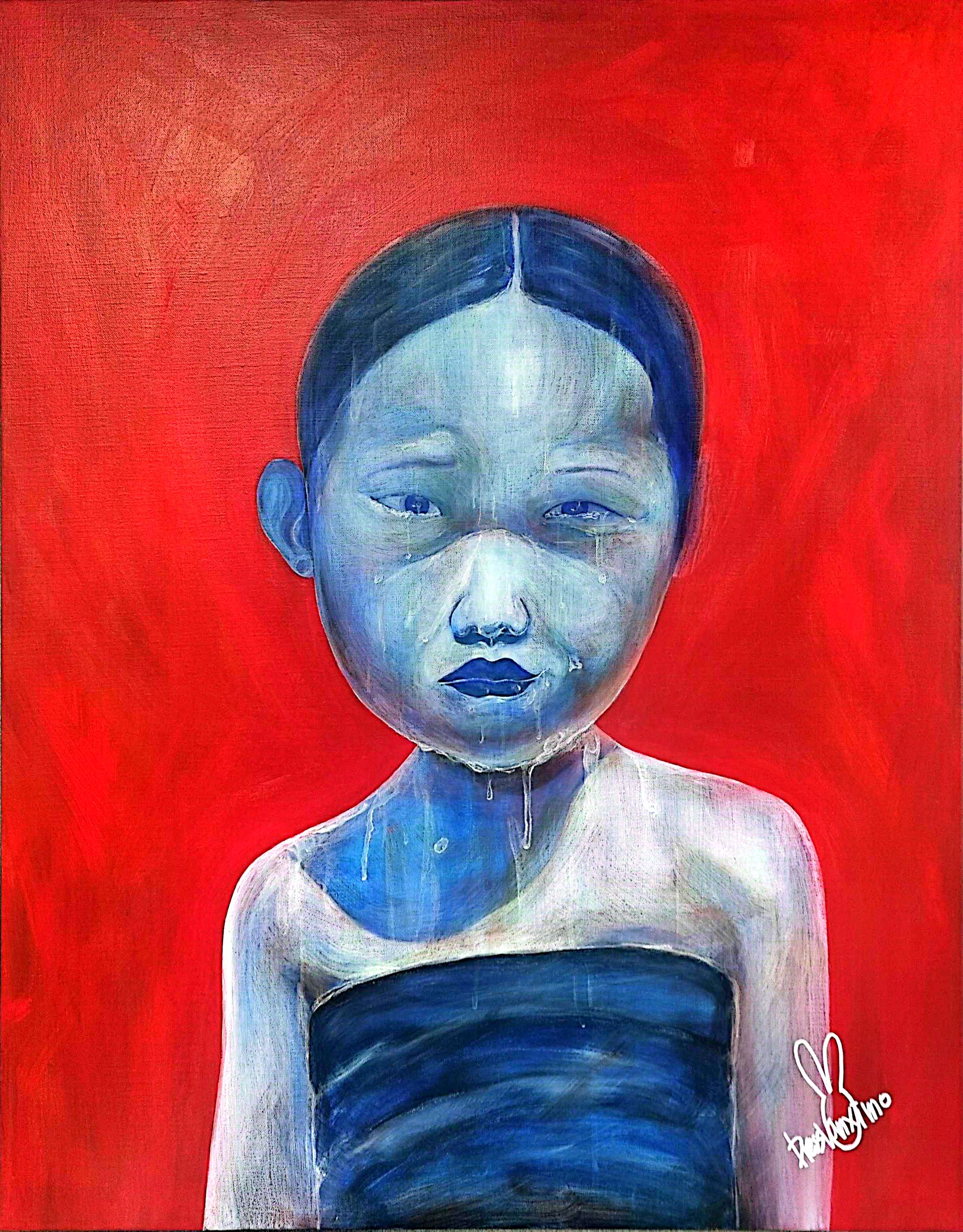 Dressvanximo, Innate Goodness, Innate Evil, 2024, various materials, 35.8 × 28.6 inches