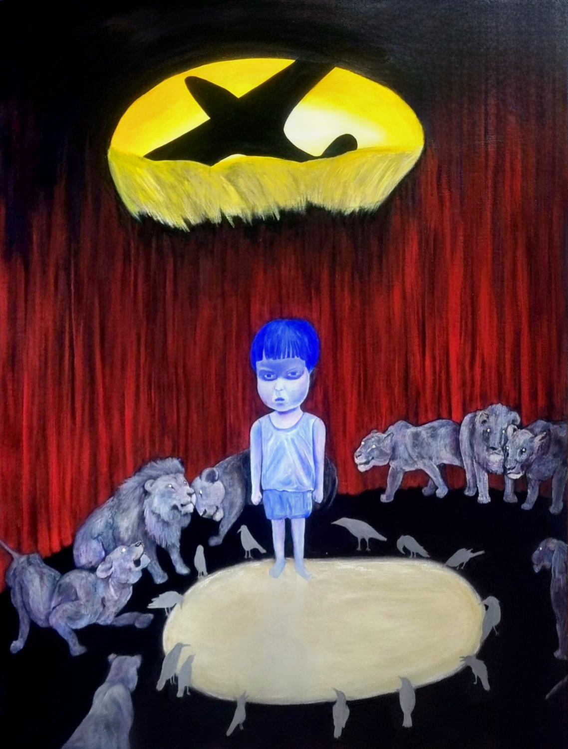 Dressvanximo, A Black Bird Covered the World, 2024, various materials, 35.8 × 28.6 inches