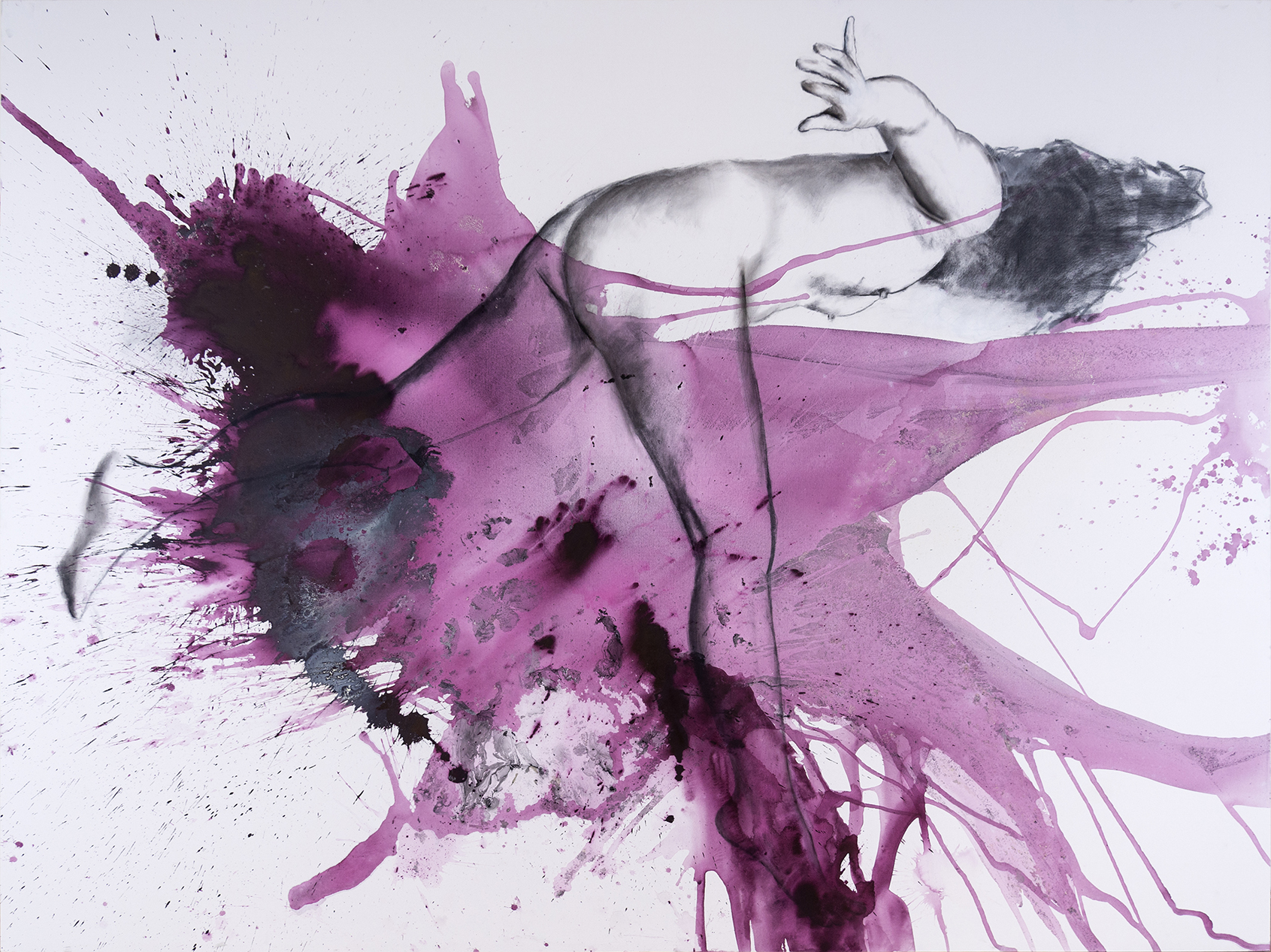 Eric Sanders, Inverted, 2023, acrylic and charcoal on canvas, 108 x 144 inches