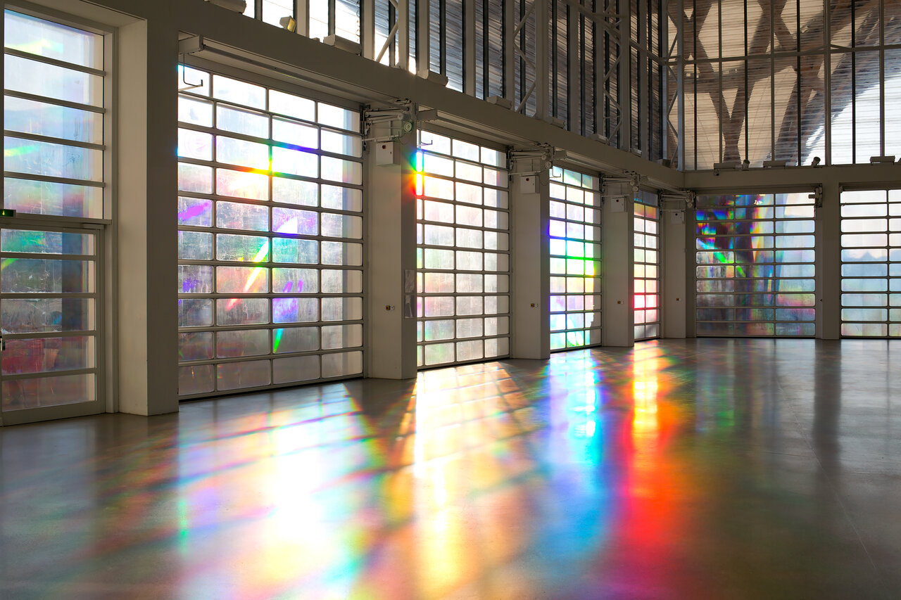 Kimsooja, To Breathe, 2015, Site-specific installation consisting of diffraction grating film. Commissioned by Centre Pompidou-Metz. Courtesy of Institut français/Année France Corée and Kimsooja Studio. Photography Credit: Jaeho Chong.