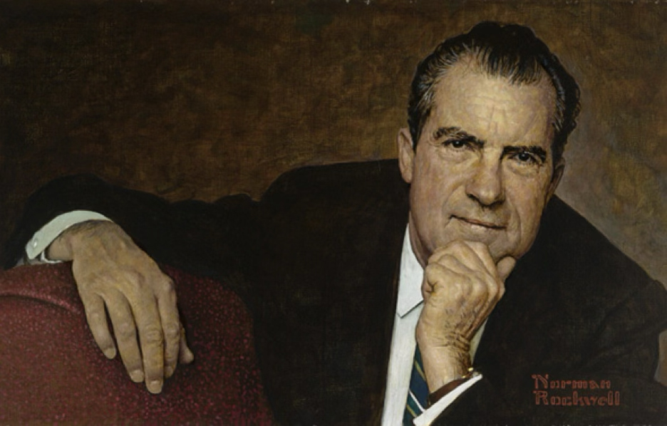 Norman Rockwell (1894-1978) Richard M. Nixon (1913-1994) 37th President of the United States, 1969-1974, 1968 oil on canvas 18 × 26 inches
